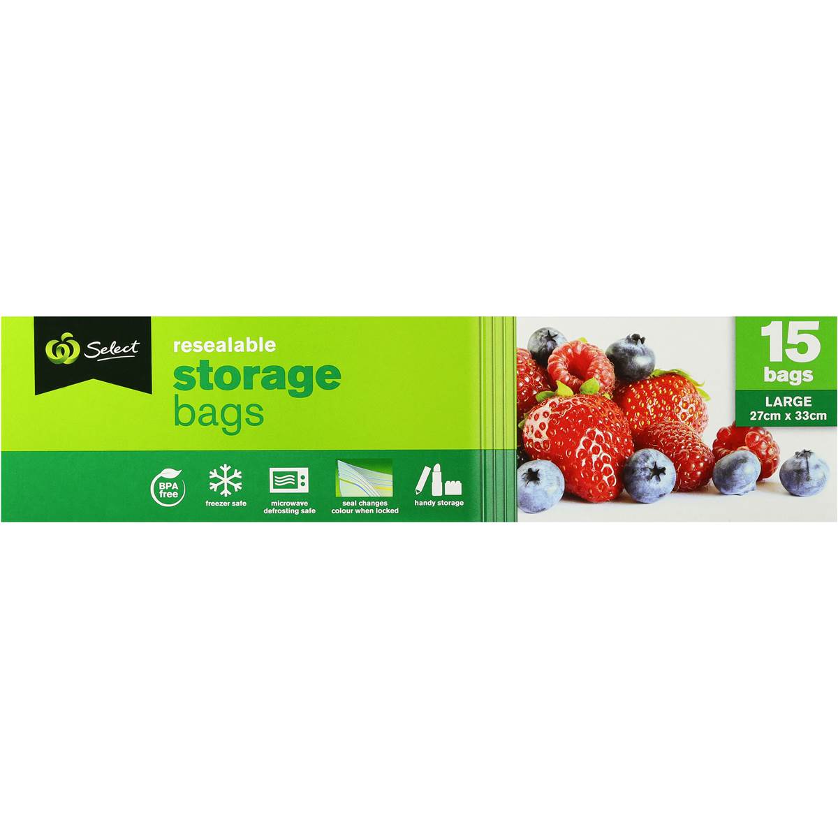 Woolworths Select Storage Bag Large 15pk Woolworths