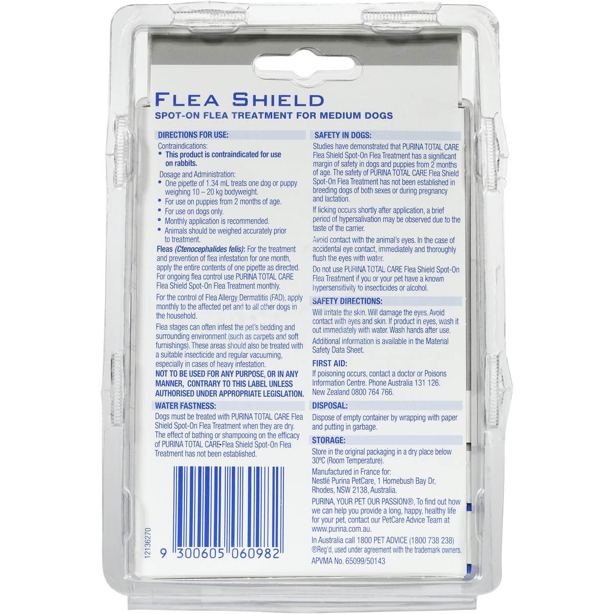 Purina Total Care Treatment Flea Shield Medium 2 Pack Woolworths