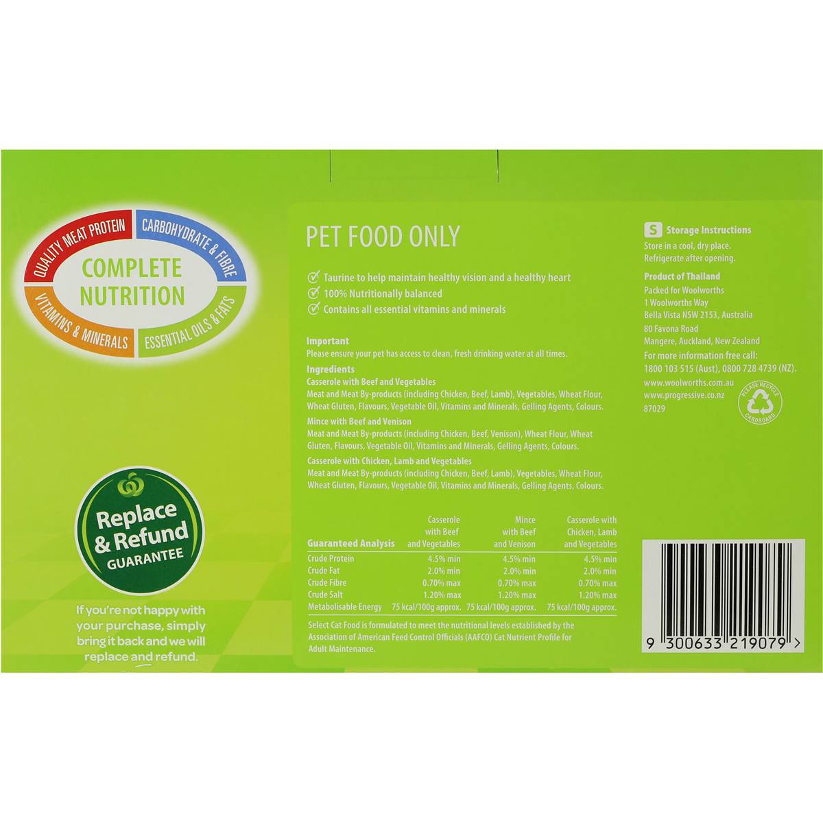 Woolworths Select Adult Cat Food Meat Variety 12x100g Woolworths