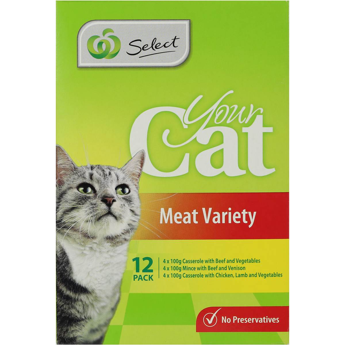 Woolworths Select Adult Cat Food Meat Variety 12x100g Woolworths