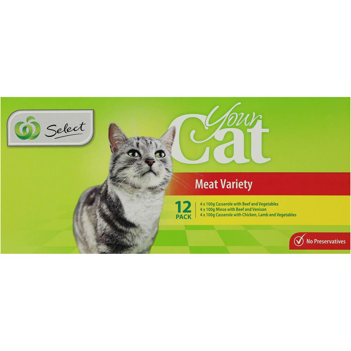 Woolworths Select Adult Cat Food Meat Variety 12x100g Woolworths
