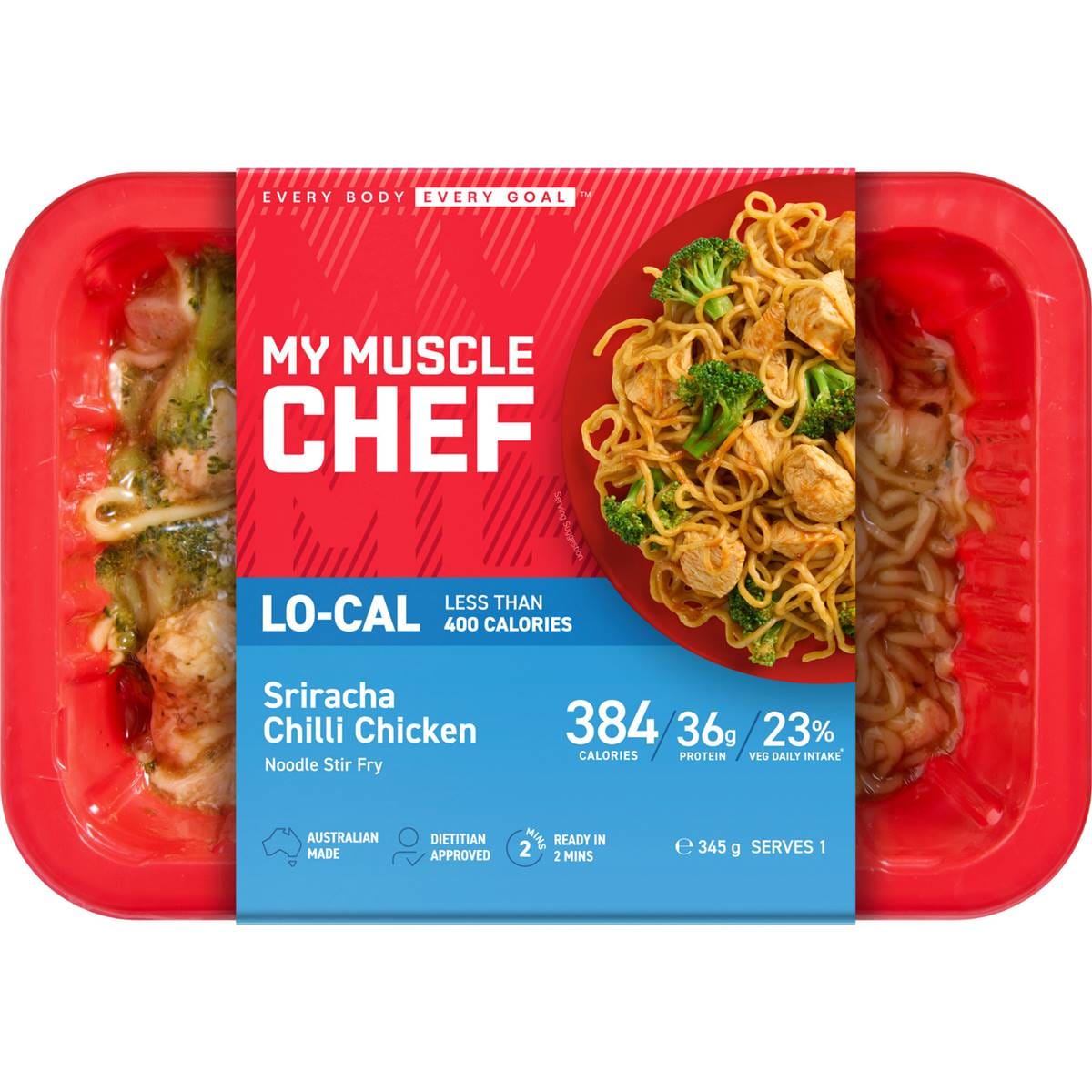 My Muscle Chef Sriracha Chilli Chicken Noodle Stir Fry 345g Woolworths