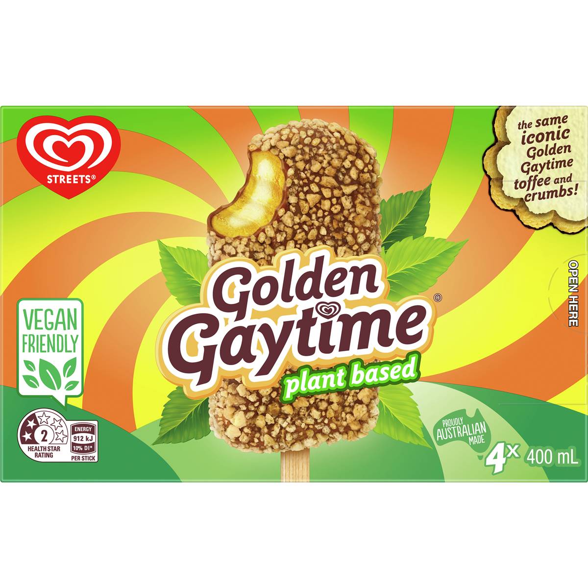 Streets Golden Gaytime Plant Based 4 Pack | Woolworths