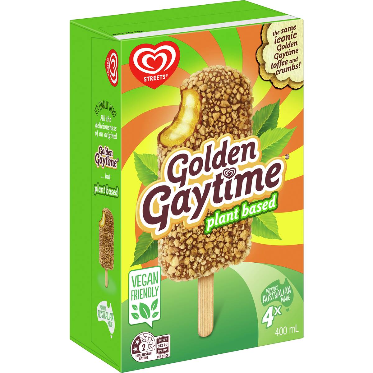 Streets Golden Gaytime Plant Based 4 Pack Woolworths