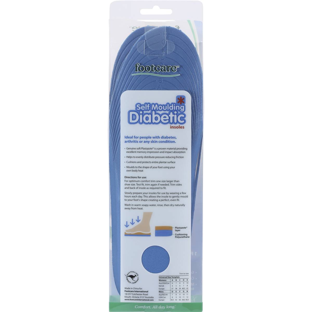 Maseur Self Moulding Diabetic Insole 1pair Woolworths