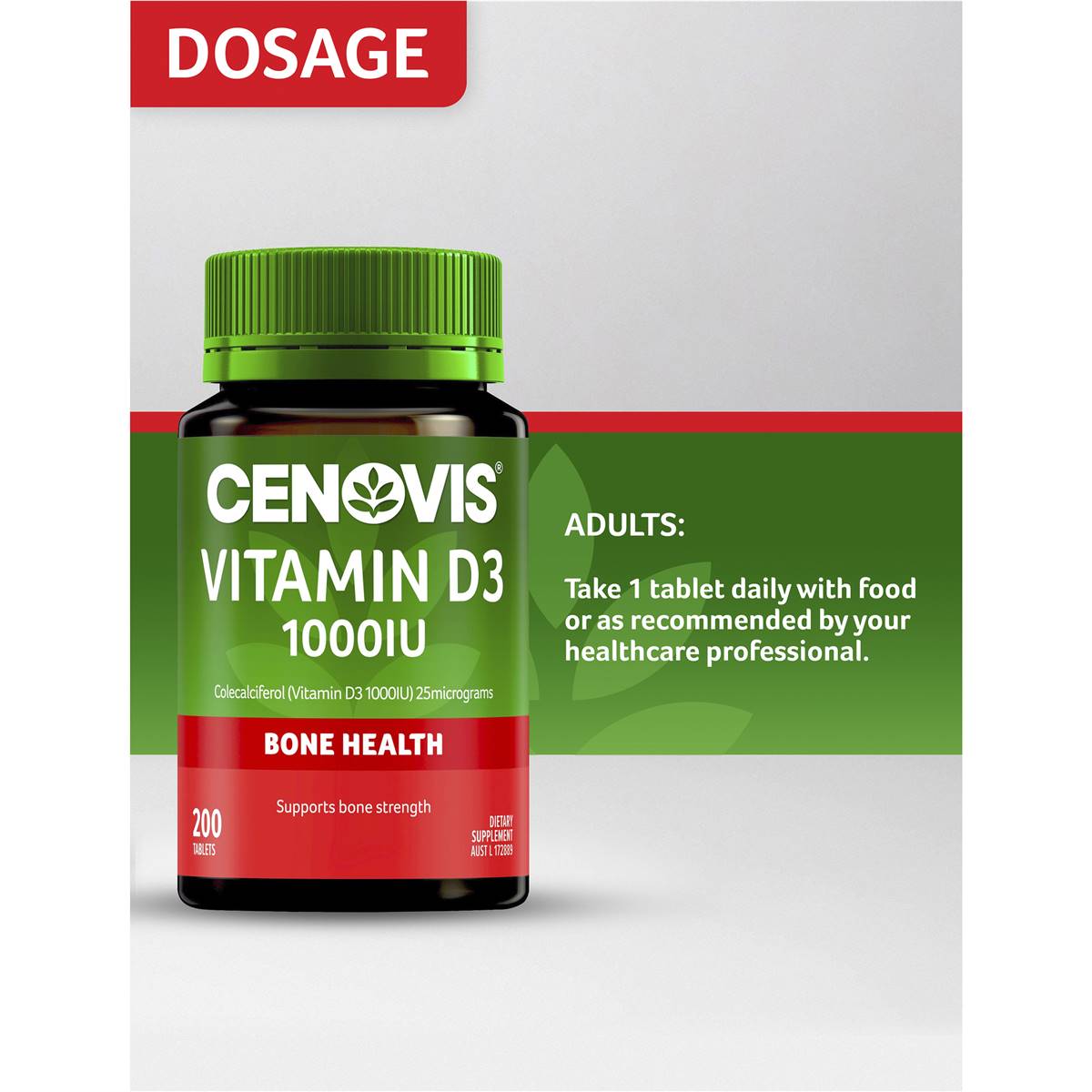 Cenovis Vitamin D 1000iu Tablets D3 For Bone Health 200 Pack Woolworths