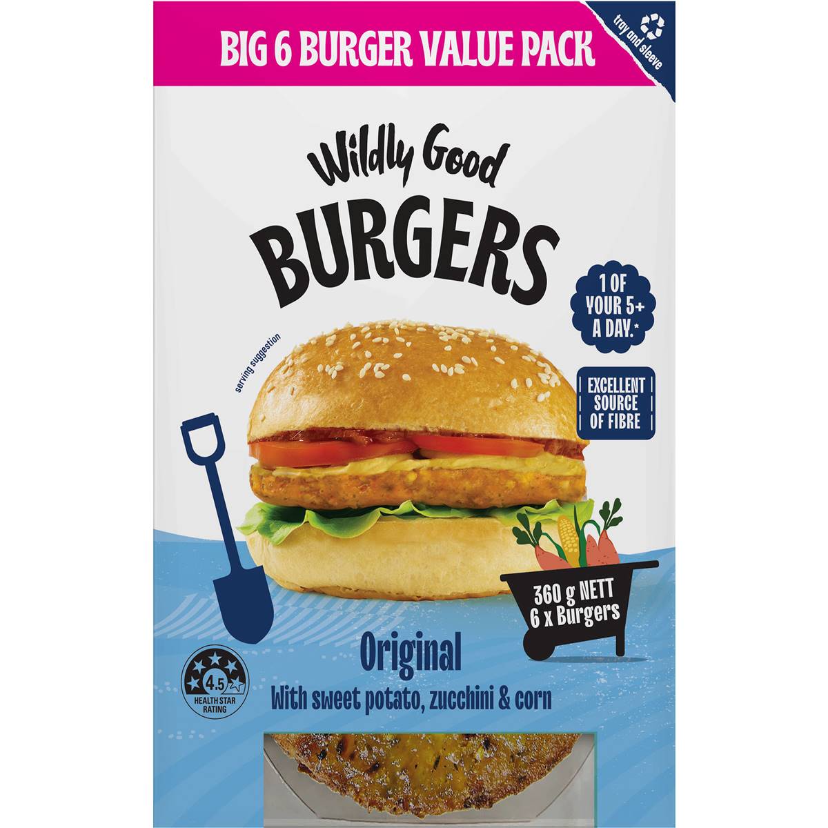 Wildly Good Original Veggie Burgers 360g Woolworths