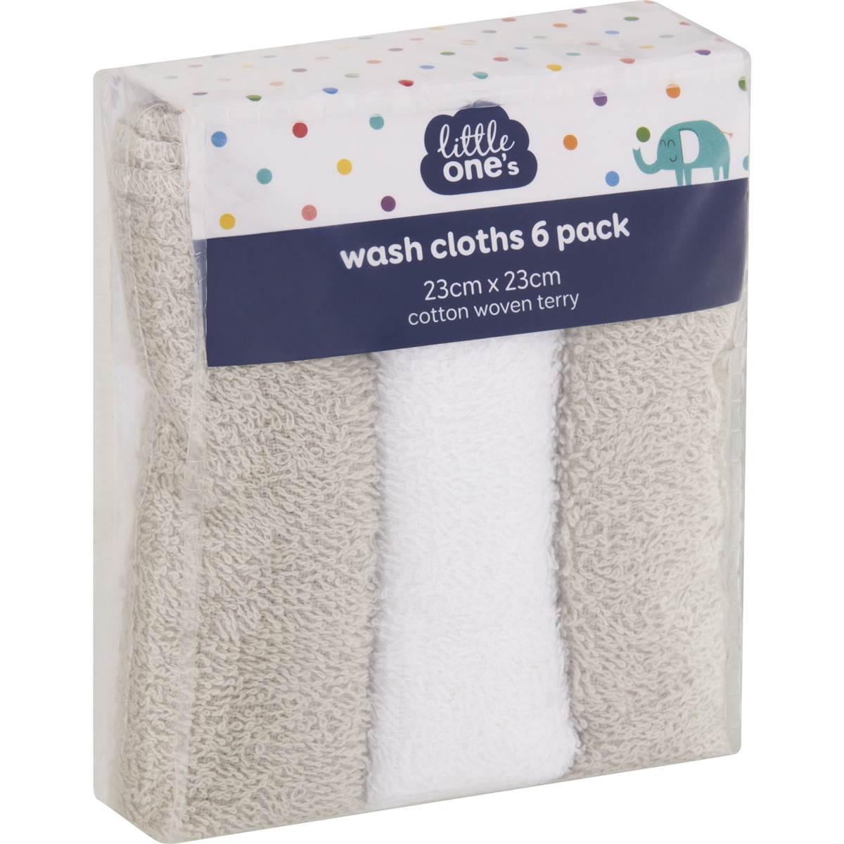 Little One s Baby Wash Cloths Assorted 6 Pack Woolworths