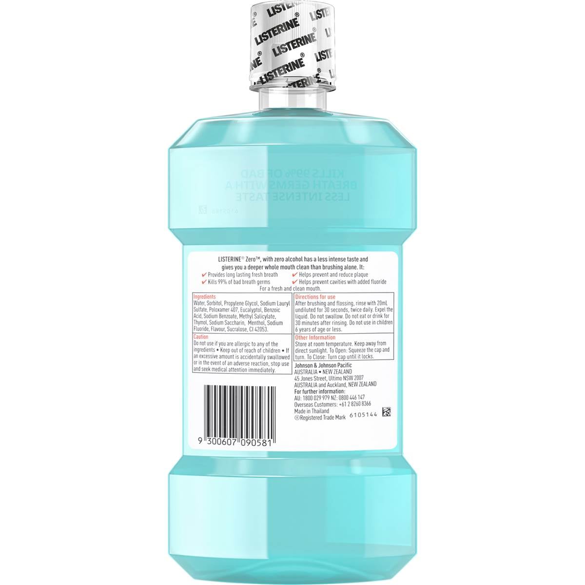 Listerine Zero Alcohol Antibacterial Mouthwash 1l Woolworths