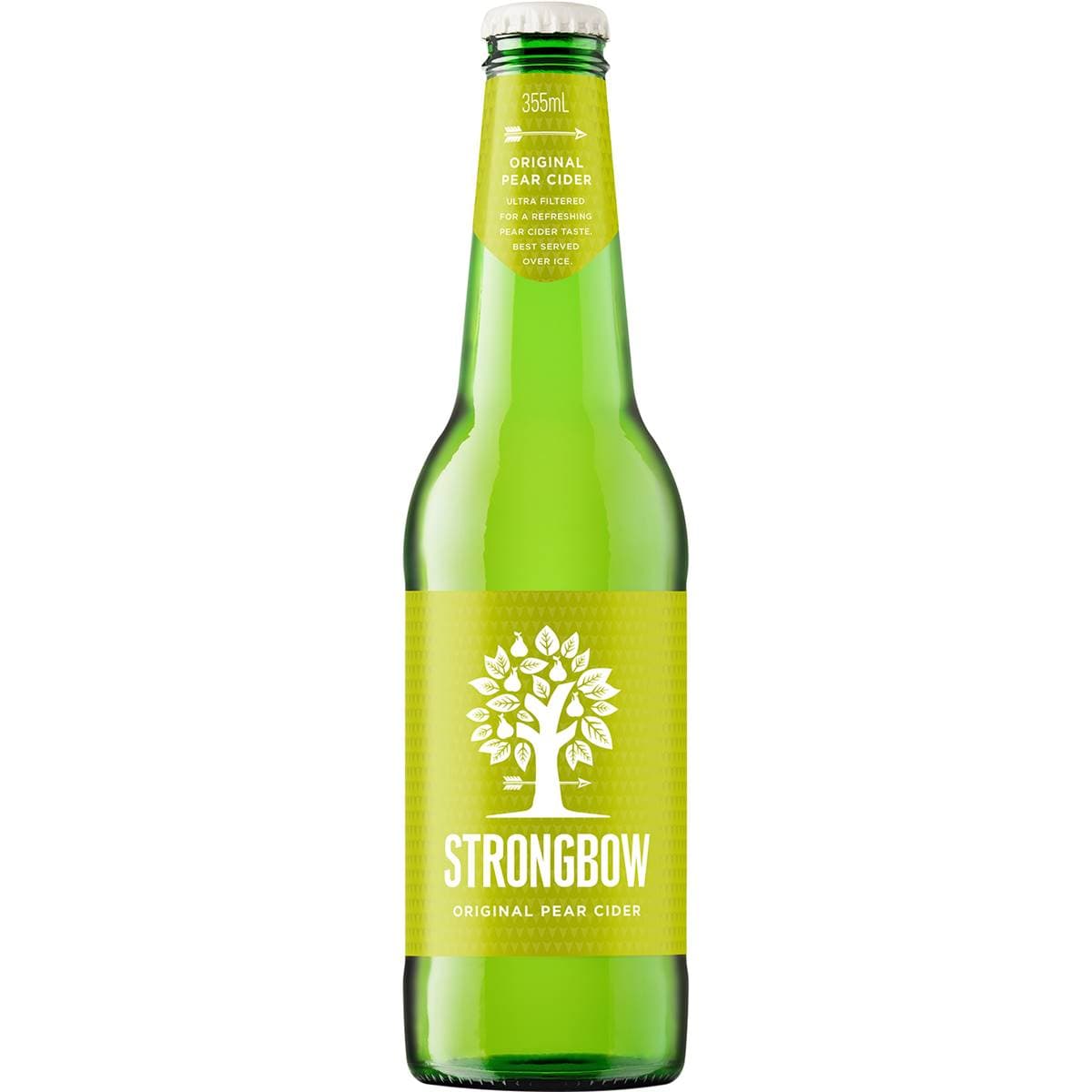 Strongbow Pear Cider Bottle 355ml Single Woolworths