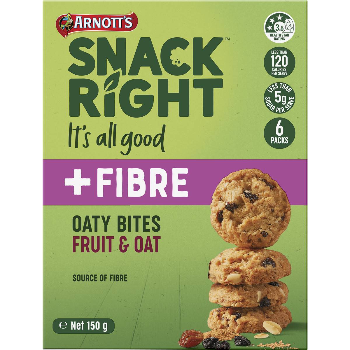 Arnott's Snack Right Oaty Bites Fruit & Oat 6 Pack | Woolworths