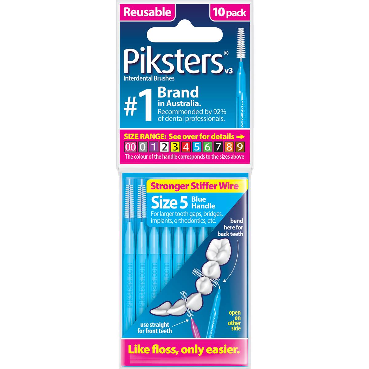 Piksters Interdental Brushes Size 5 10 Pack | Woolworths