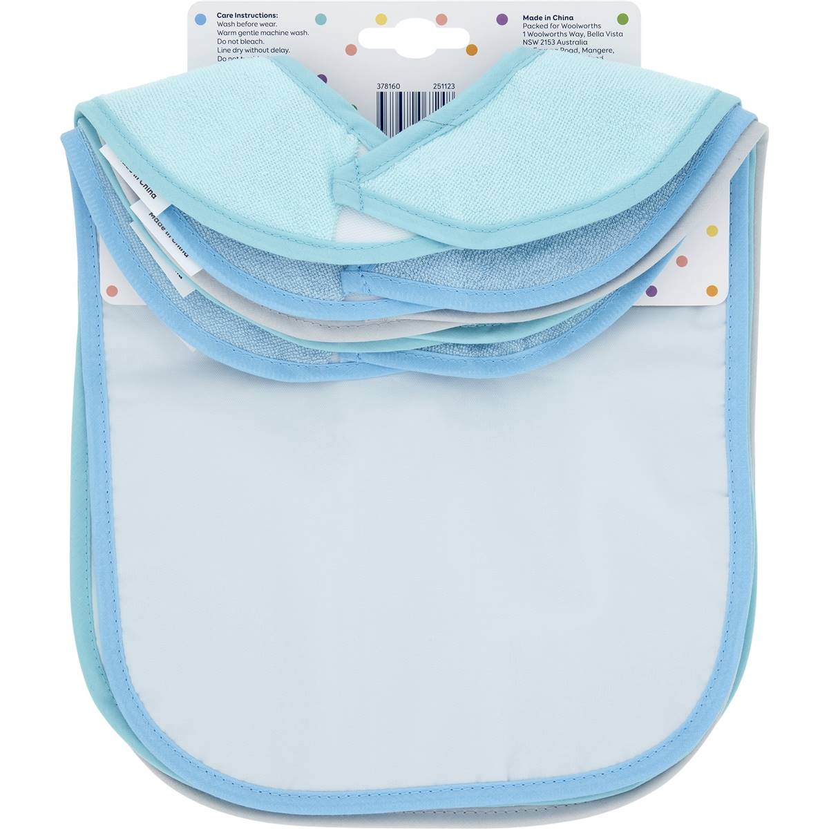 Little One's Bright Baby Bibs Assorted 5 Pack Woolworths