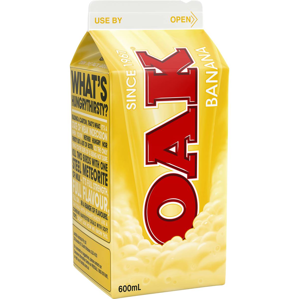 Oak Banana Flavoured Milk 600mL | Woolworths