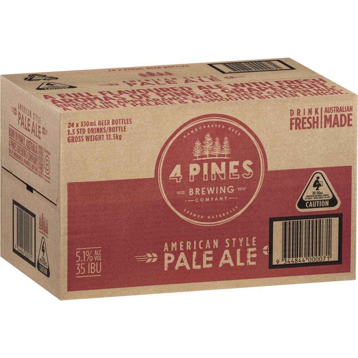 4 Pines Pale Ale Bottles 330ml X 24 Case Woolworths