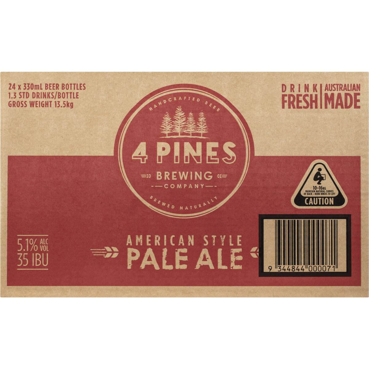 4 Pines Pale Ale Bottles 330ml X 24 Case Woolworths