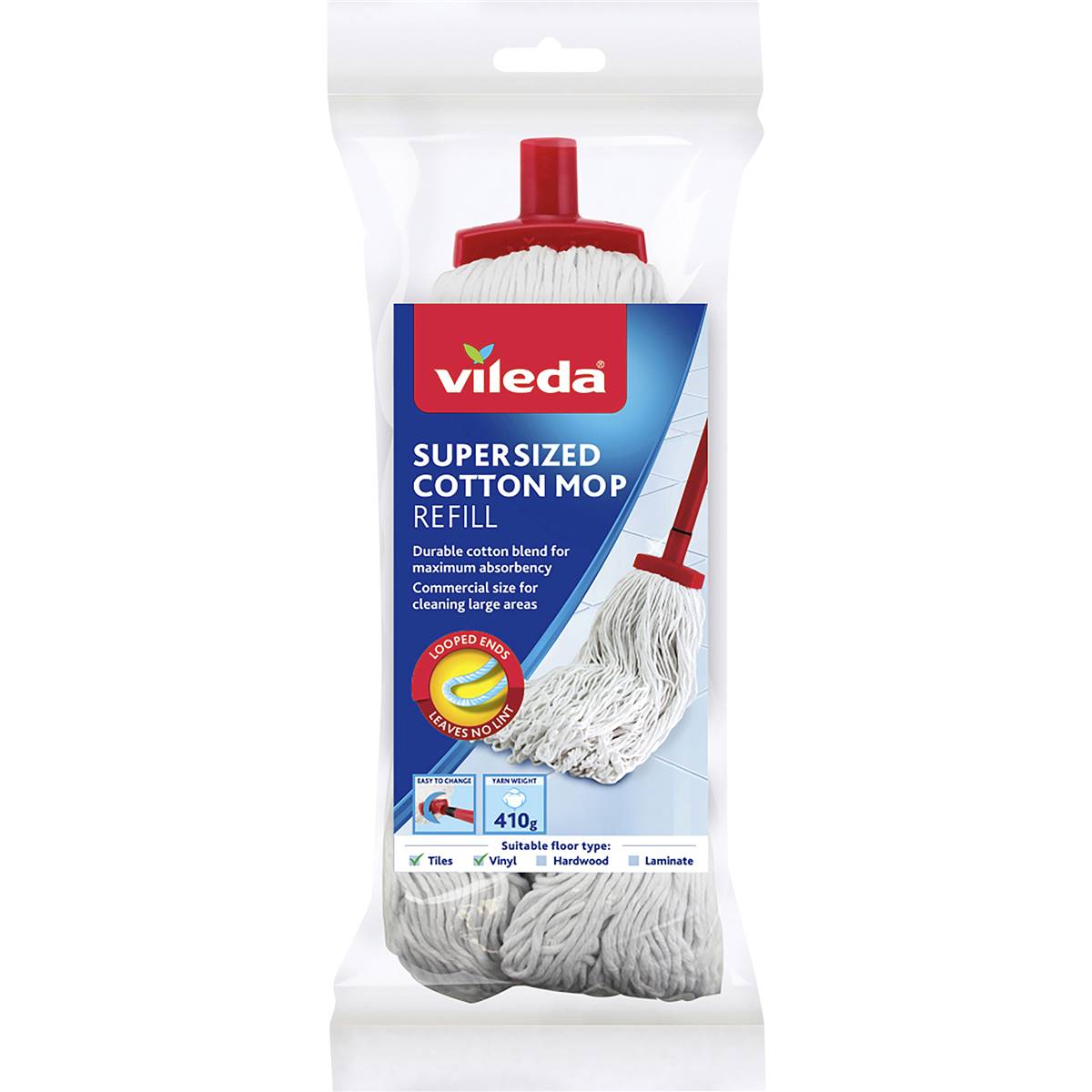 Vileda Supersized Cotton Mop Refill Supersize Cotton Refill Each