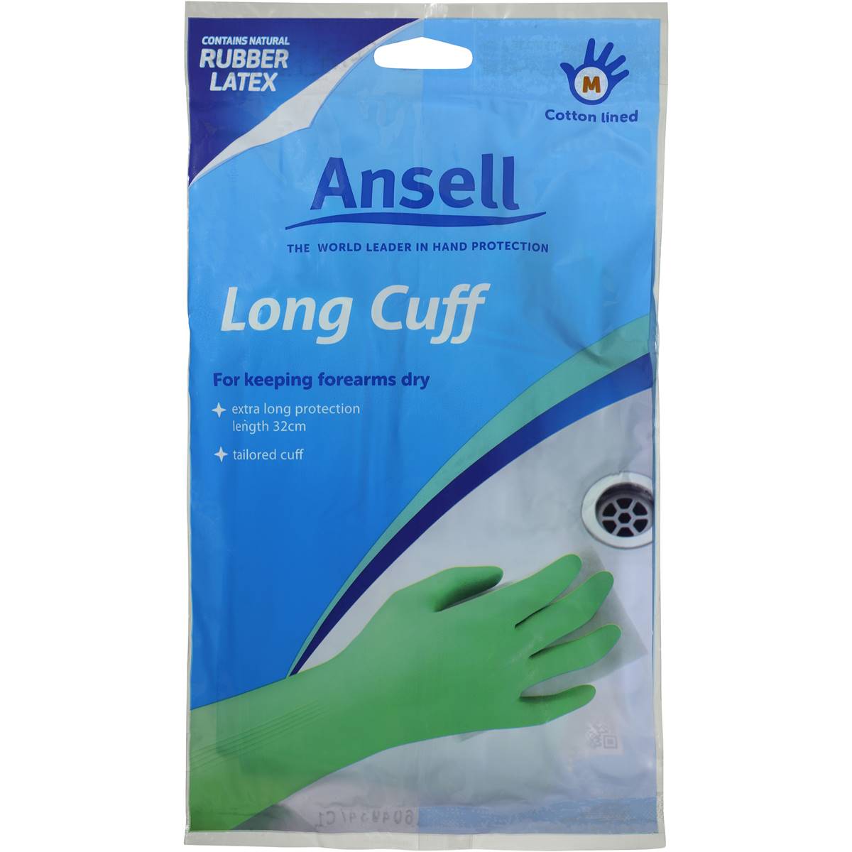 Ansell Gloves Long Cuff Glove Medium Each Woolworths