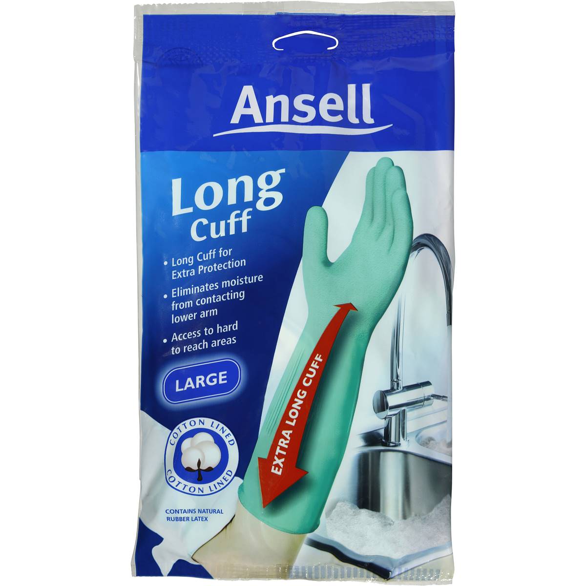 Vileda Ansell Gloves Long Cuff Large Each Woolworths