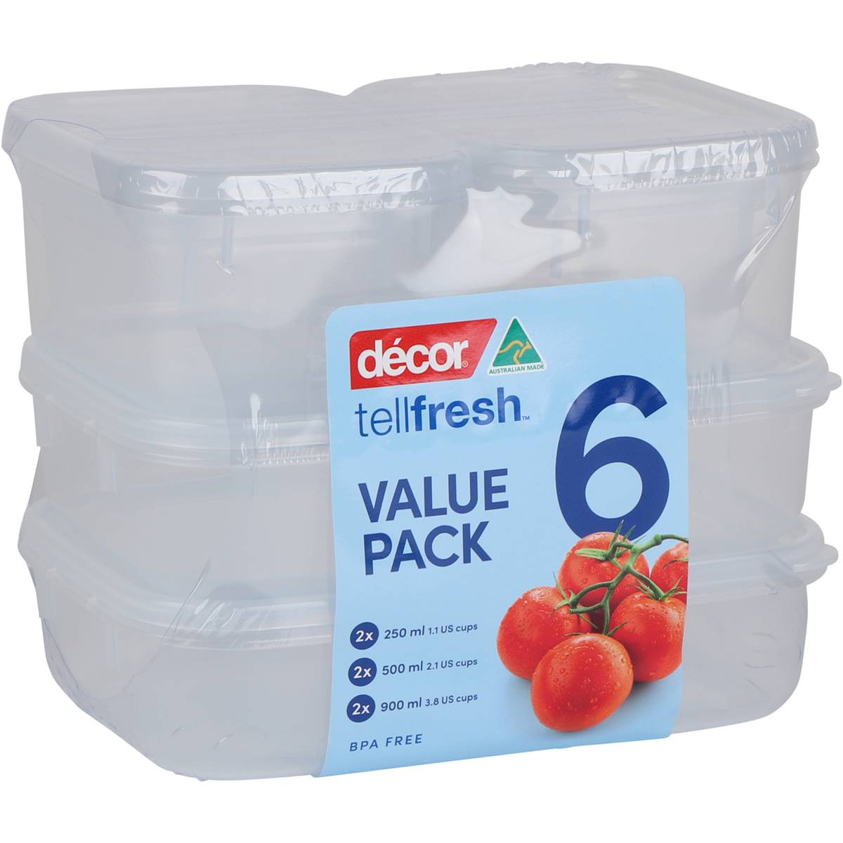 Decor Tellfresh Storer Set 6 Pack | Woolworths