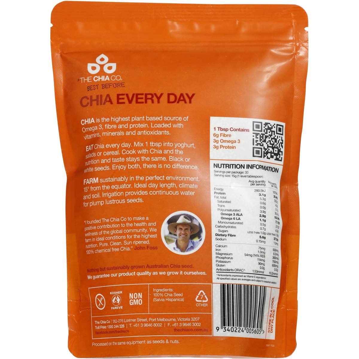 Chia Australia Seeds White 500g Woolworths