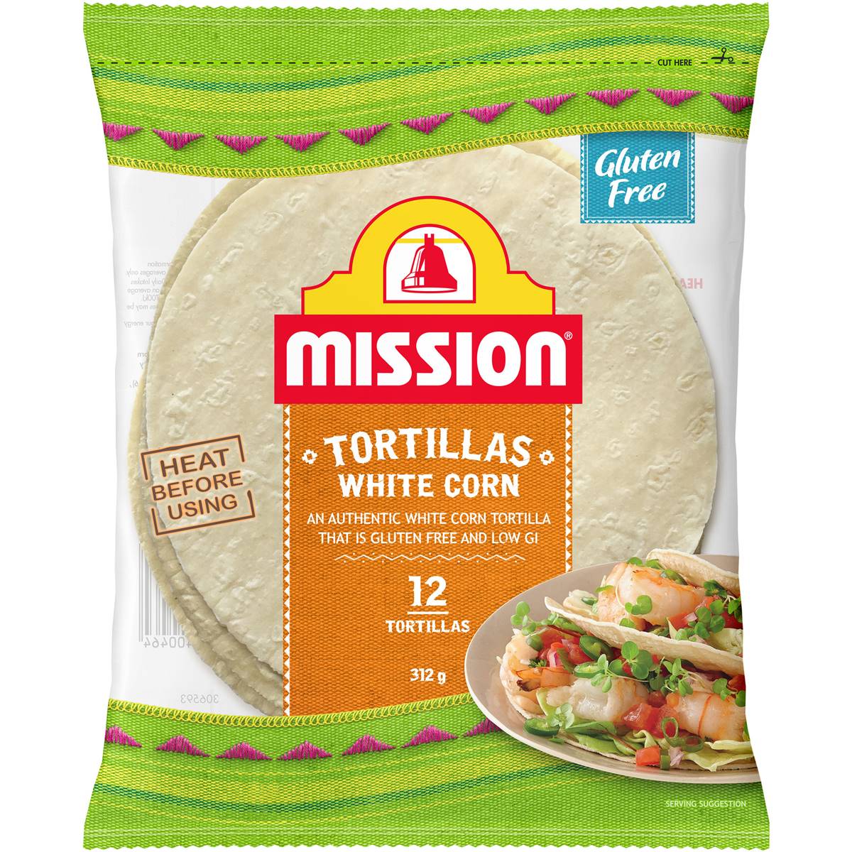 Mission White Corn Gluten Free Tortillas 12 Pack Woolworths   379736 