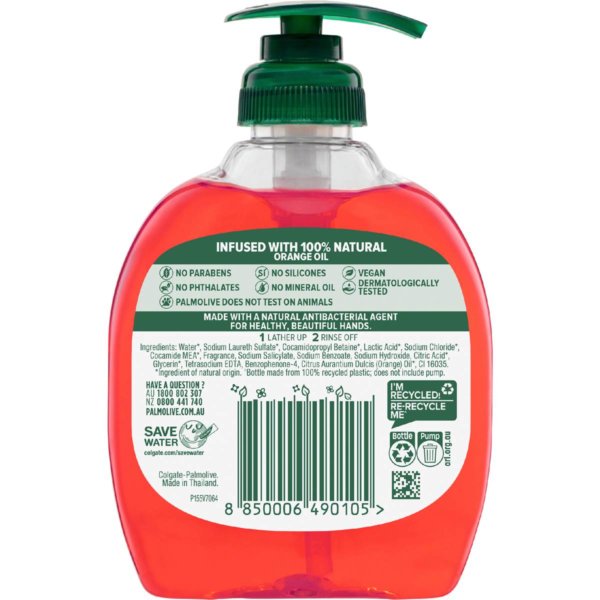 Palmolive Hand Wash Antibacterial Pump Orange 250ml Woolworths