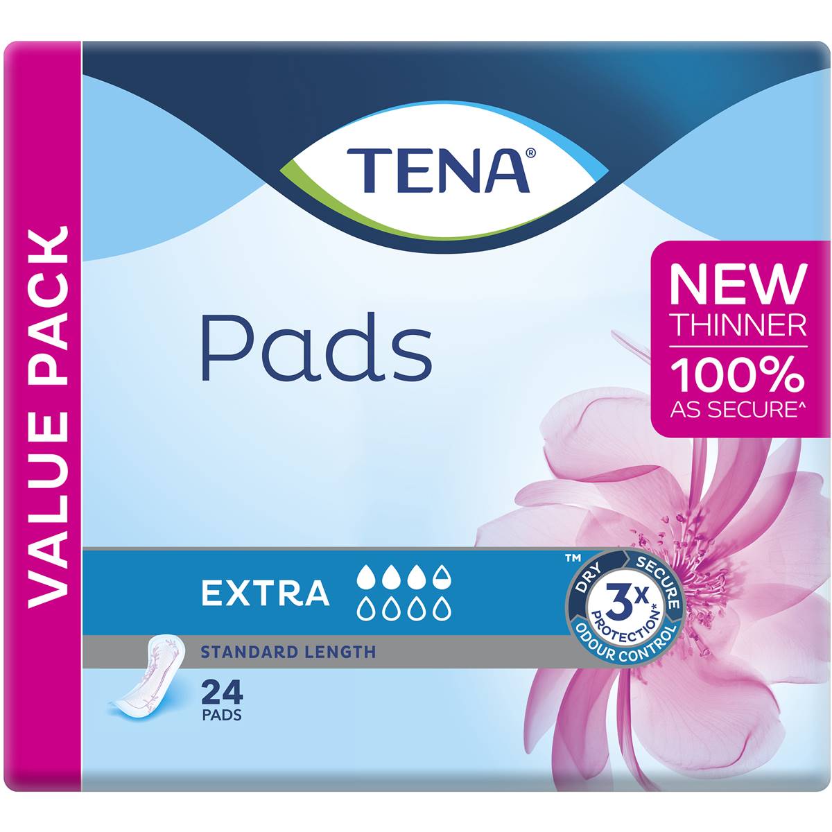 Tena Pads Normal Fresh Odour Control 24pk Woolworths