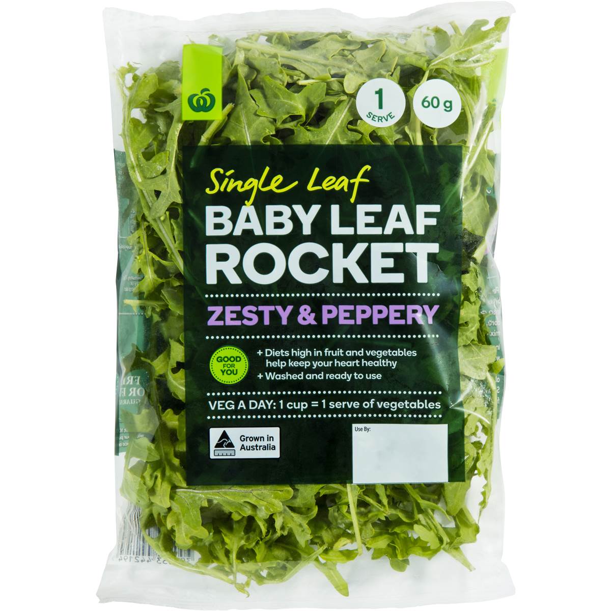 Woolworths Baby Rocket Salad 60g bag Woolworths