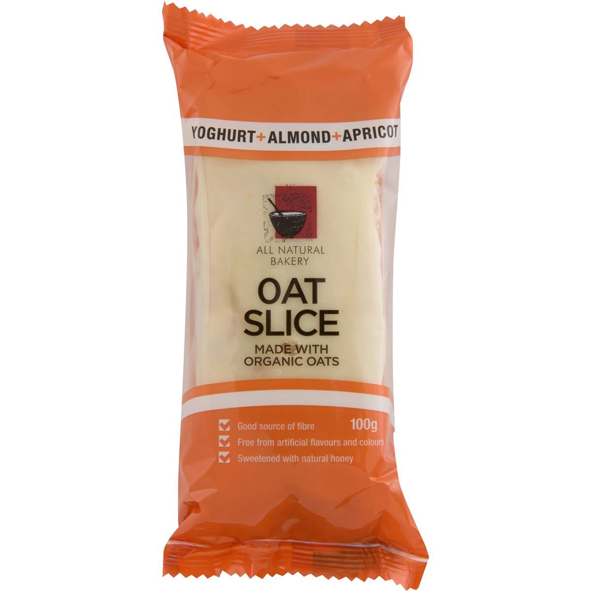 All Natural Bakery Bars Oat Slice Yog Almond & Apricot 100g Woolworths