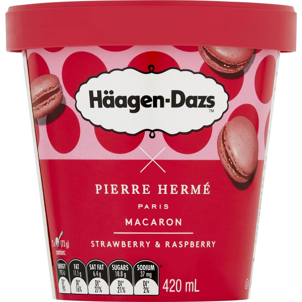Haagendazs Strawberry Macaron Ice Cream 420ml Woolworths