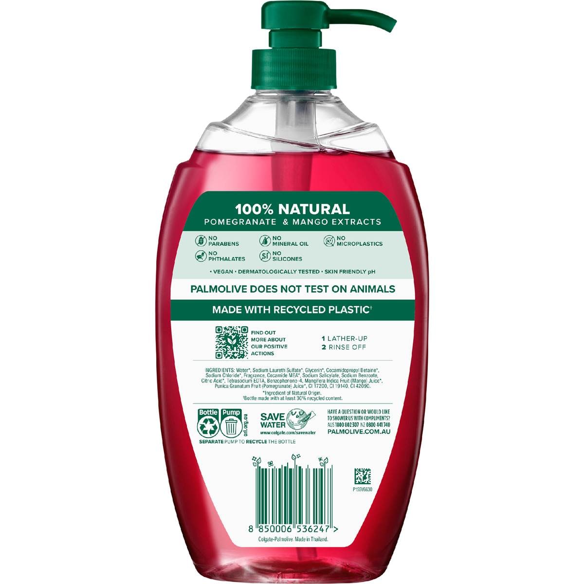 Palmolive Body Wash Shower Gel Naturals Pomegranate & Mango 1l Woolworths