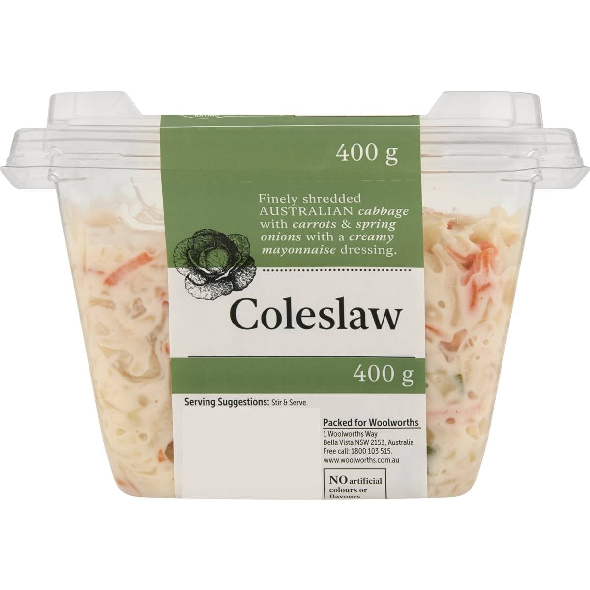 Woolworths Classic Coleslaw 400g Woolworths