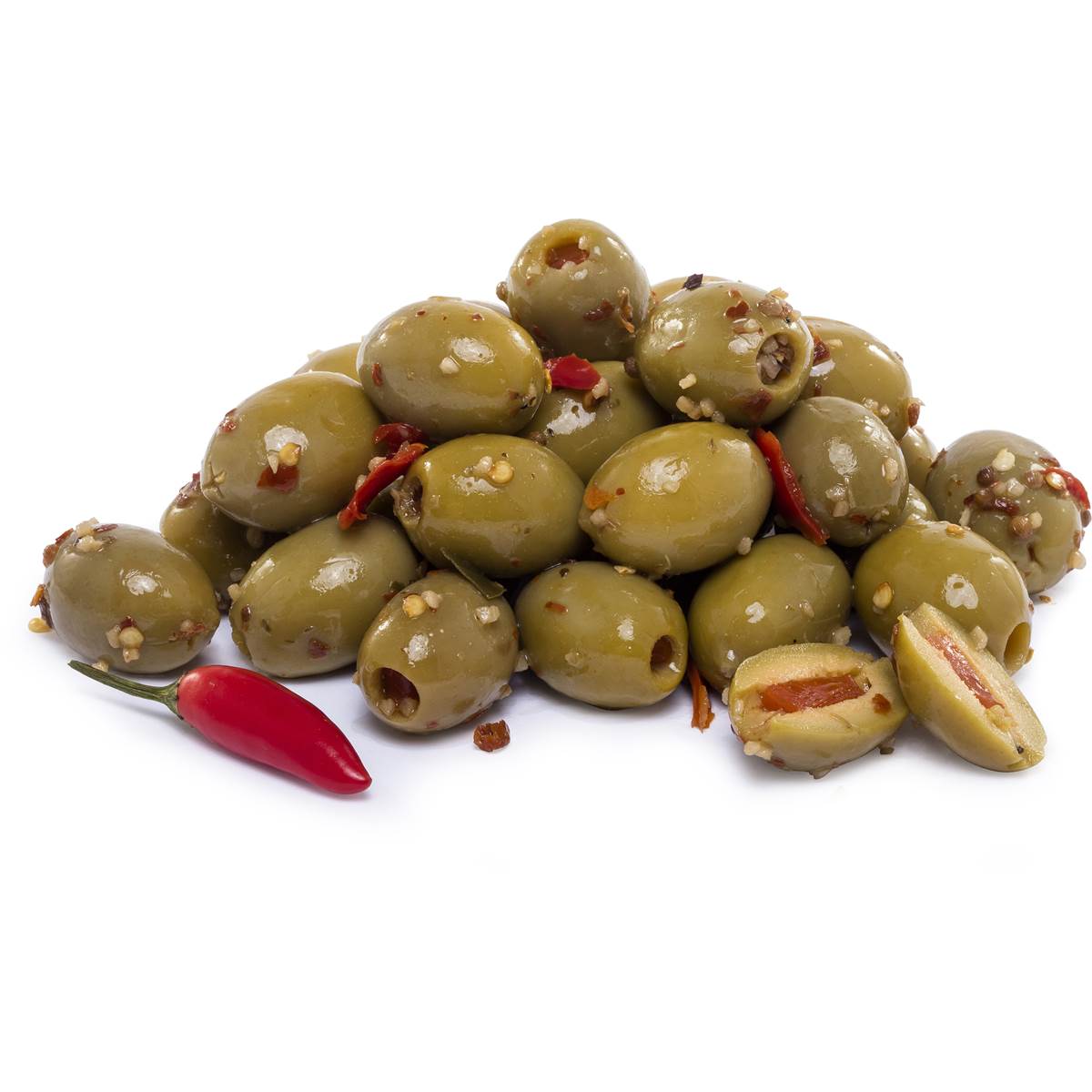 Woolworths Antipasto Green Olives With Chilli & Garlic
