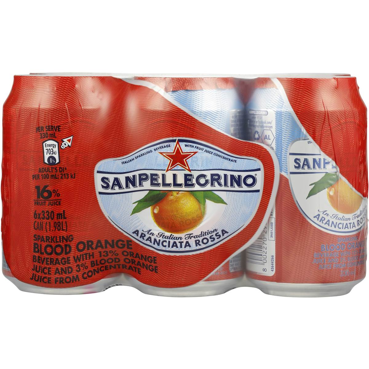 Sanpellegrino Aranciata Rossa Can 330ml 