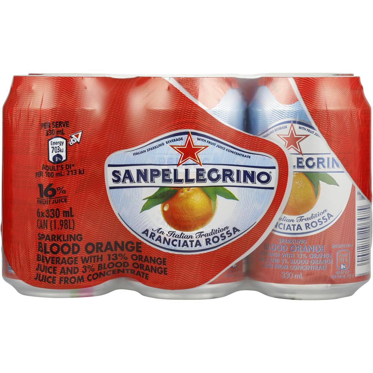 Sanpellegrino Aranciata Rossa Can 330ml | Woolworths