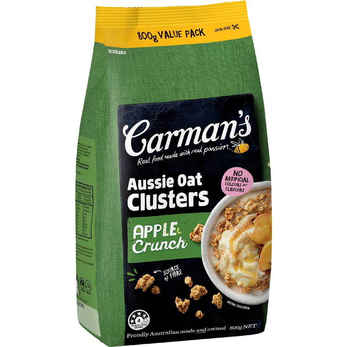 Carman's Clusters Aussie Oat Apple Crunch 800g