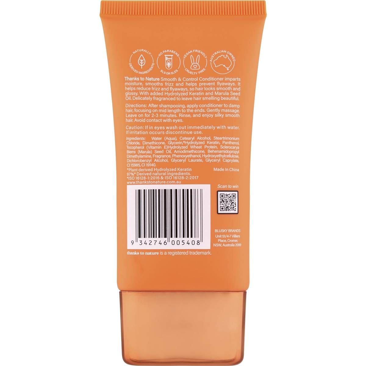 Thanks To Nature Smooth & Control Conditioner Mini 75ml Woolworths