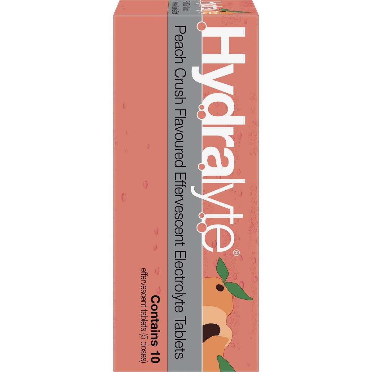 Hydralyte Effervescent Electrolyte Tablets Peach Crush 10 Pack Woolworths