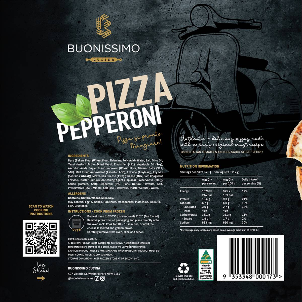 Buonissimo Pepperoni Pizza 450g Woolworths