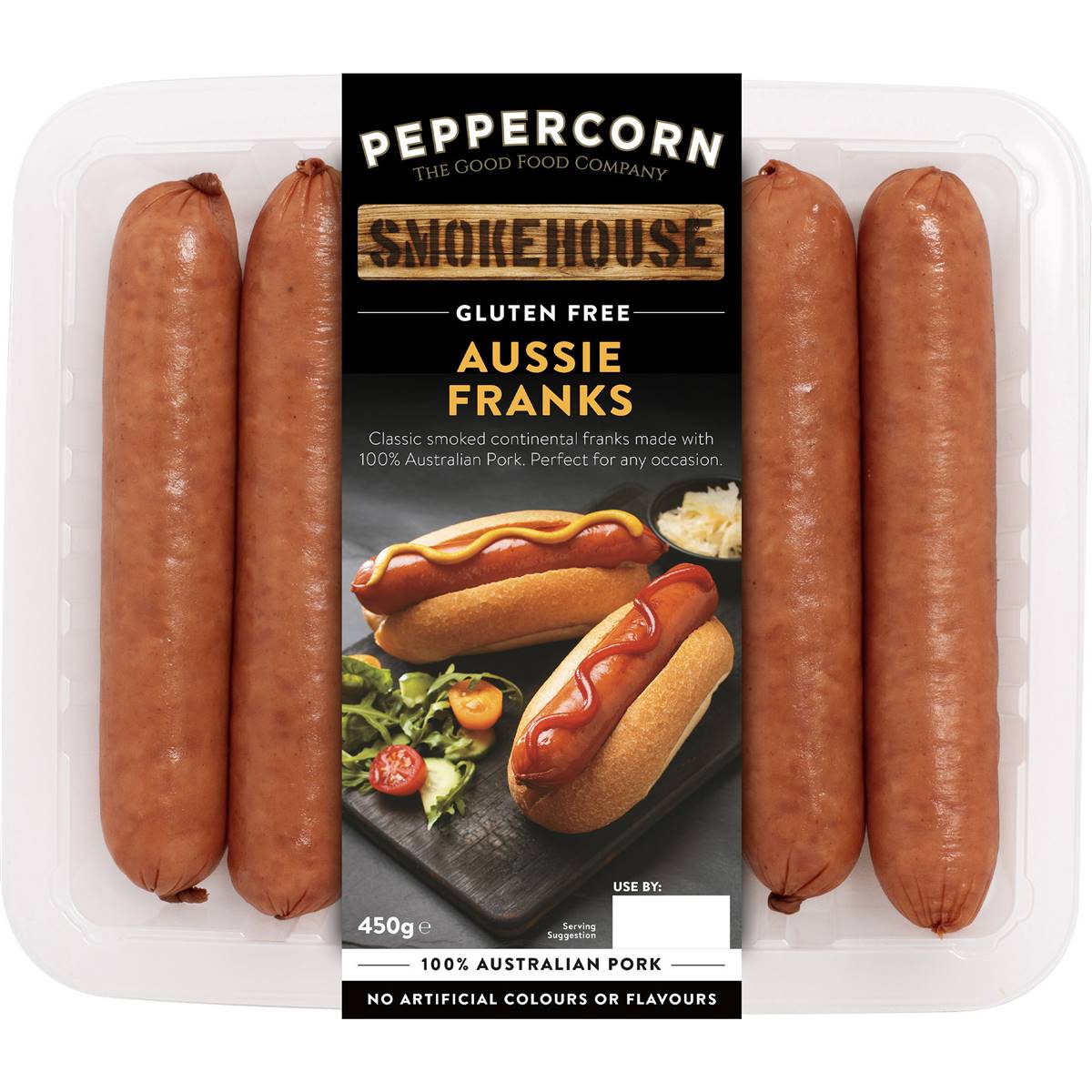 Peppercorn Smokehouse Aussie Franks 450g Woolworths