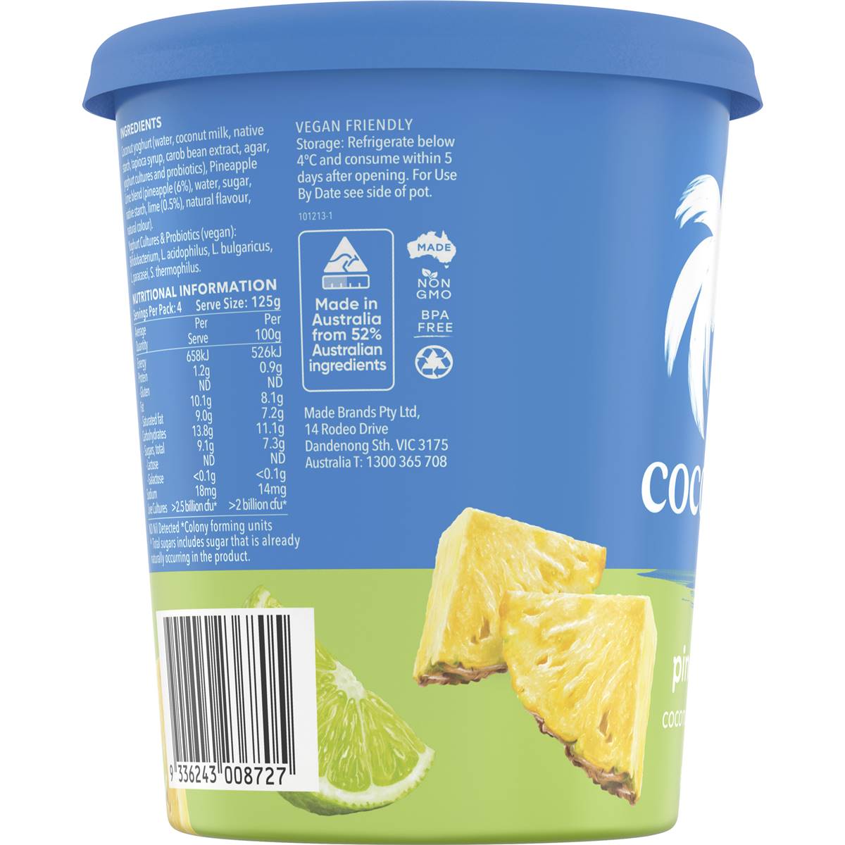 Cocobella Coconut Yoghurt Pine Lime 500g Woolworths