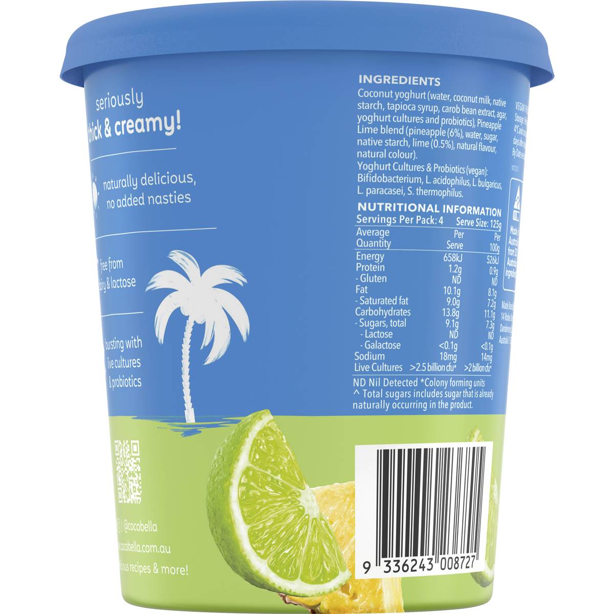 Cocobella Coconut Yoghurt Pine Lime 500g Woolworths