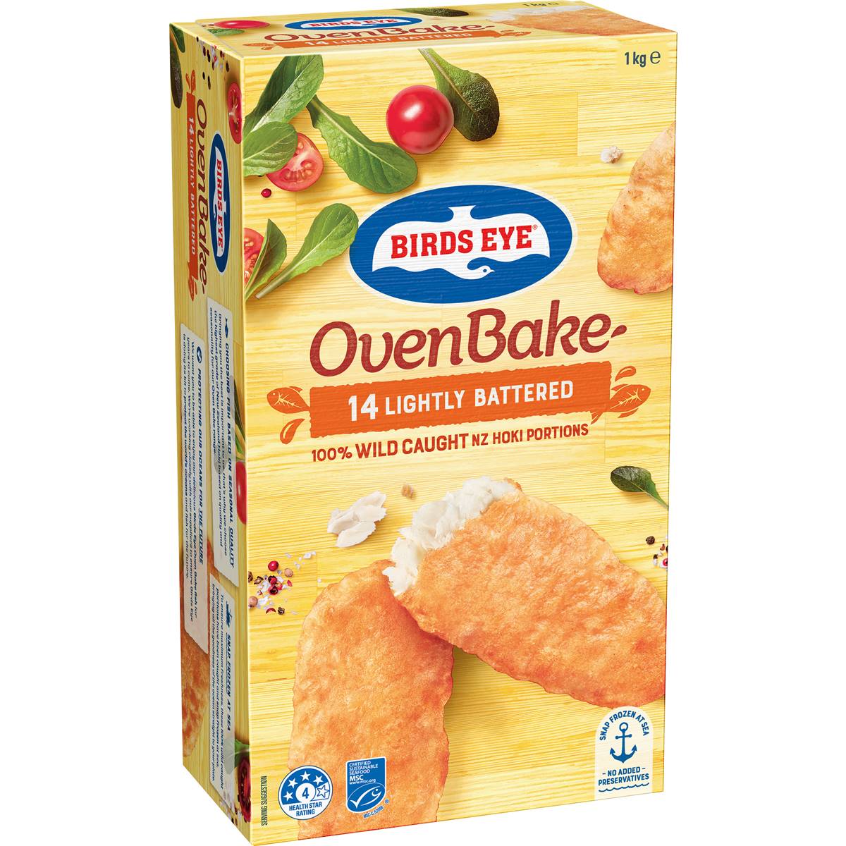 Birds Eye Oven Bake Lightly Battered Wild Caught Hoki Portions 1kg ...