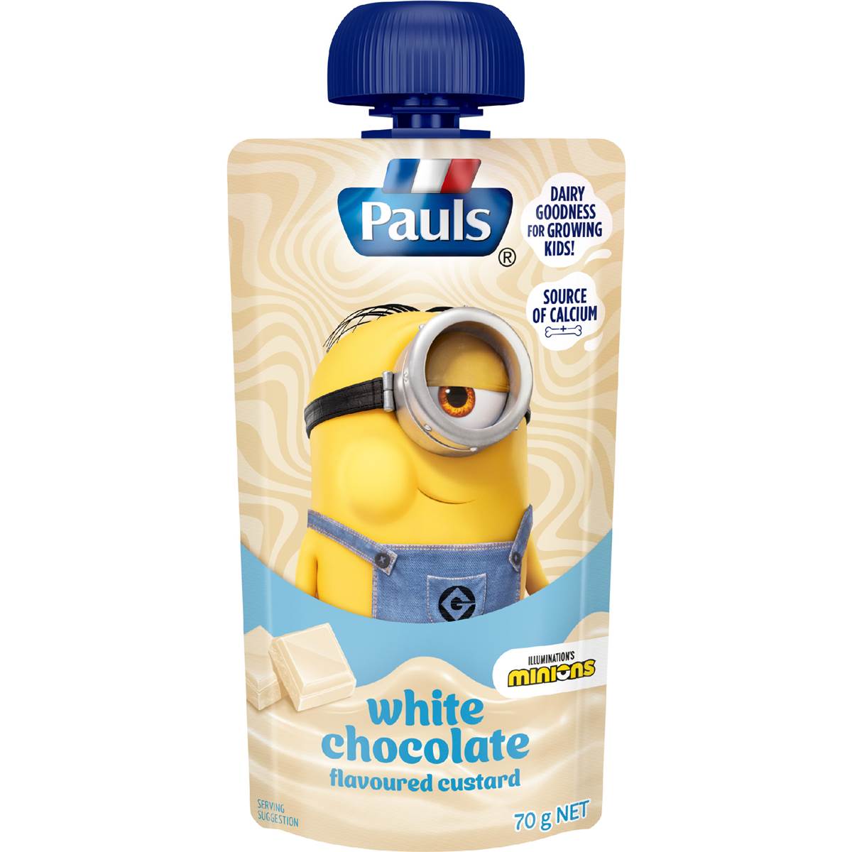 Pauls Kids White Chocolate Custard Pouch 70g