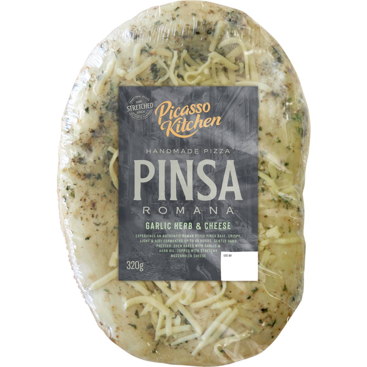 Picasso Kitchen Homemade Pizza Pinsa Romana Garlic Herb & Cheese