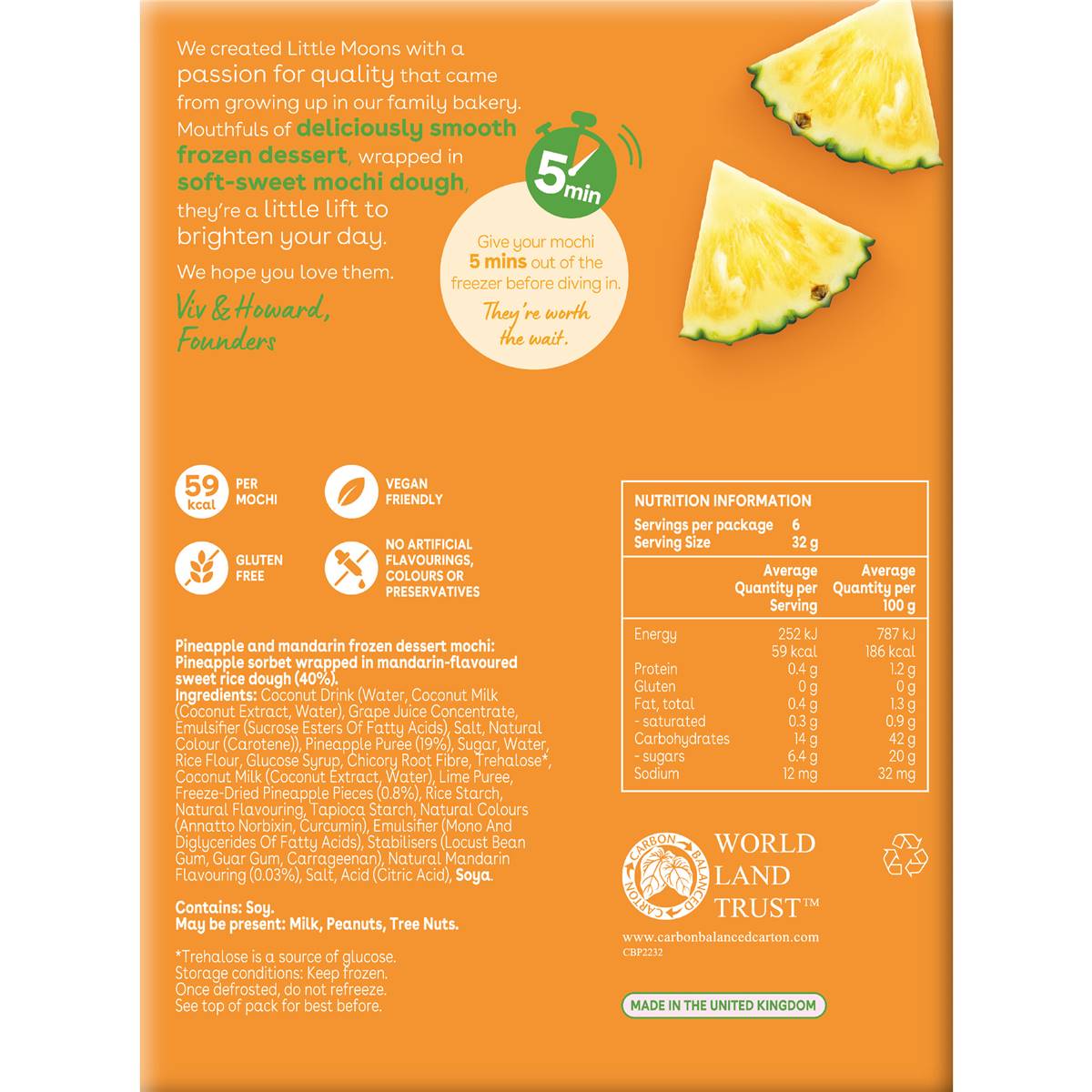 Little Moons Mochi Bites Pineapple & Mandarin 6 Pack Woolworths