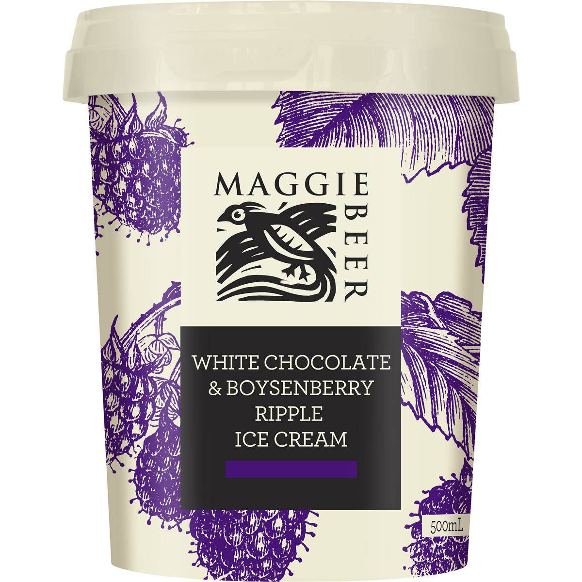 Maggie Beer Ice Cream White Chocolate Boysenberry Ripple 500ml Woolworths