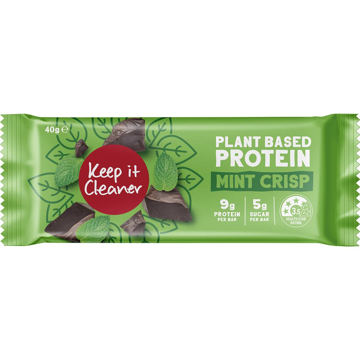 Keep It Cleaner Plant Based Protein Mint Crisp 40g Woolworths