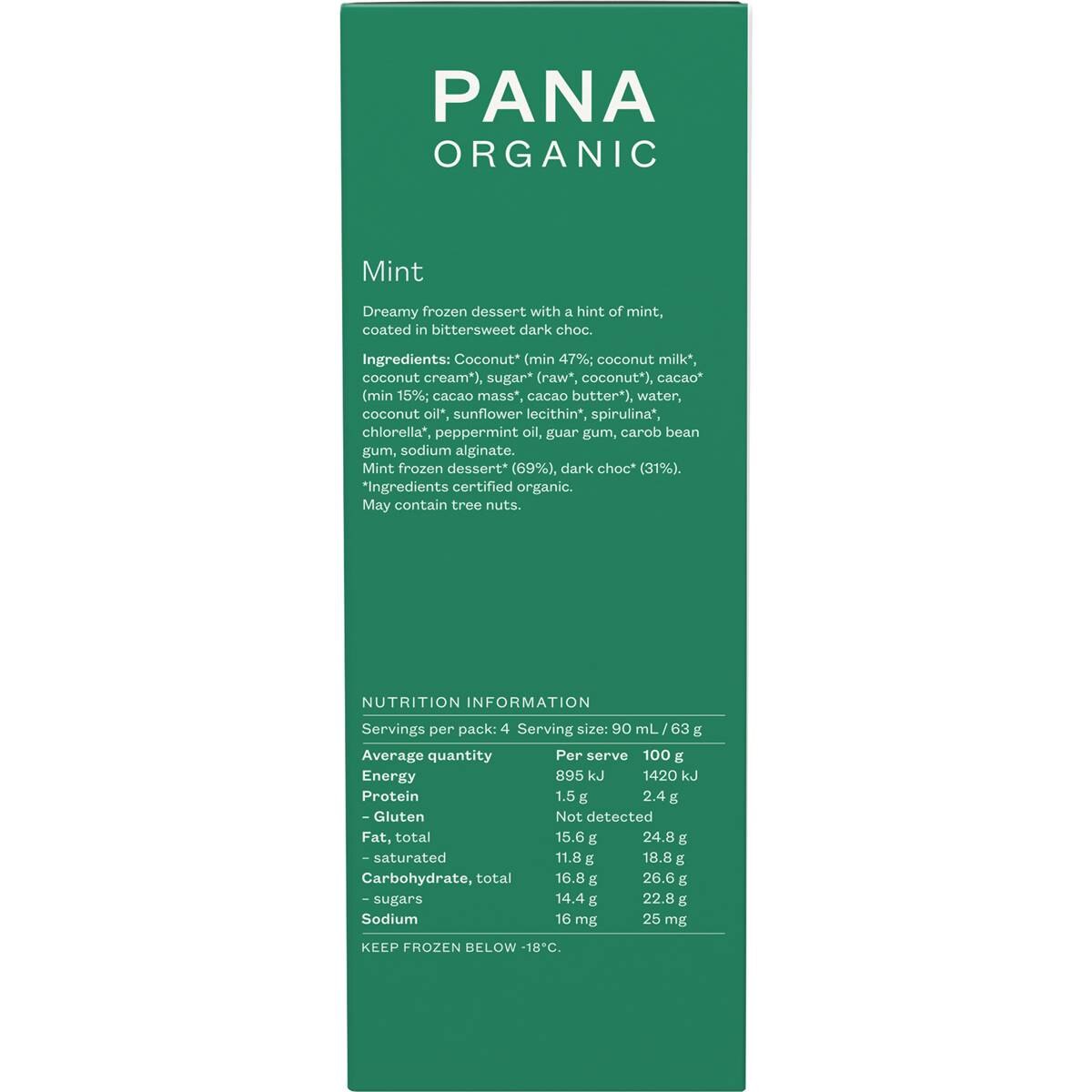 Pana Organic Frozen Dessert Mint 4 Pack | Woolworths